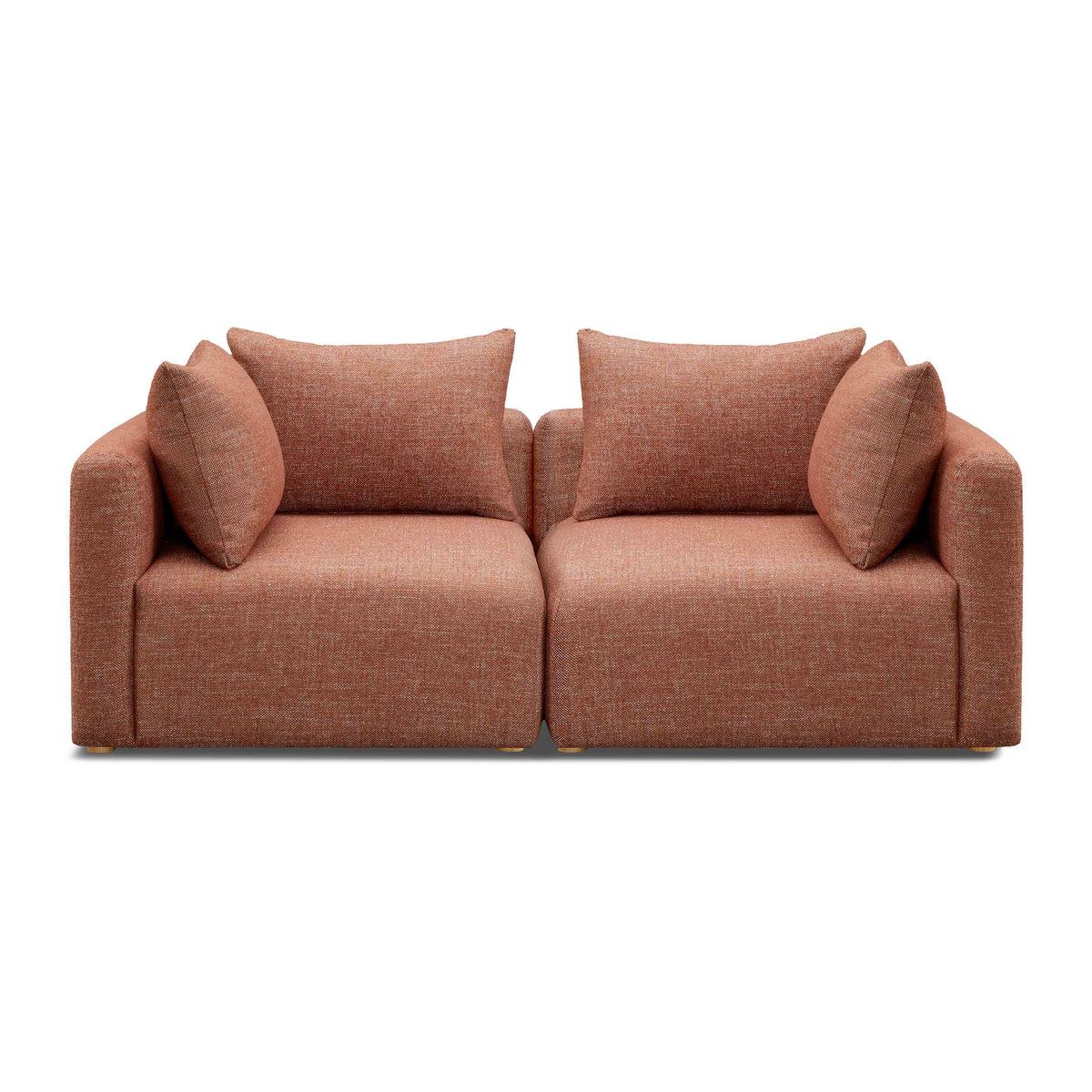 Hangover Sedona Red Contract-Grade Textured Fabric Loveseat by TOV Furniture – photo 1 of 6
