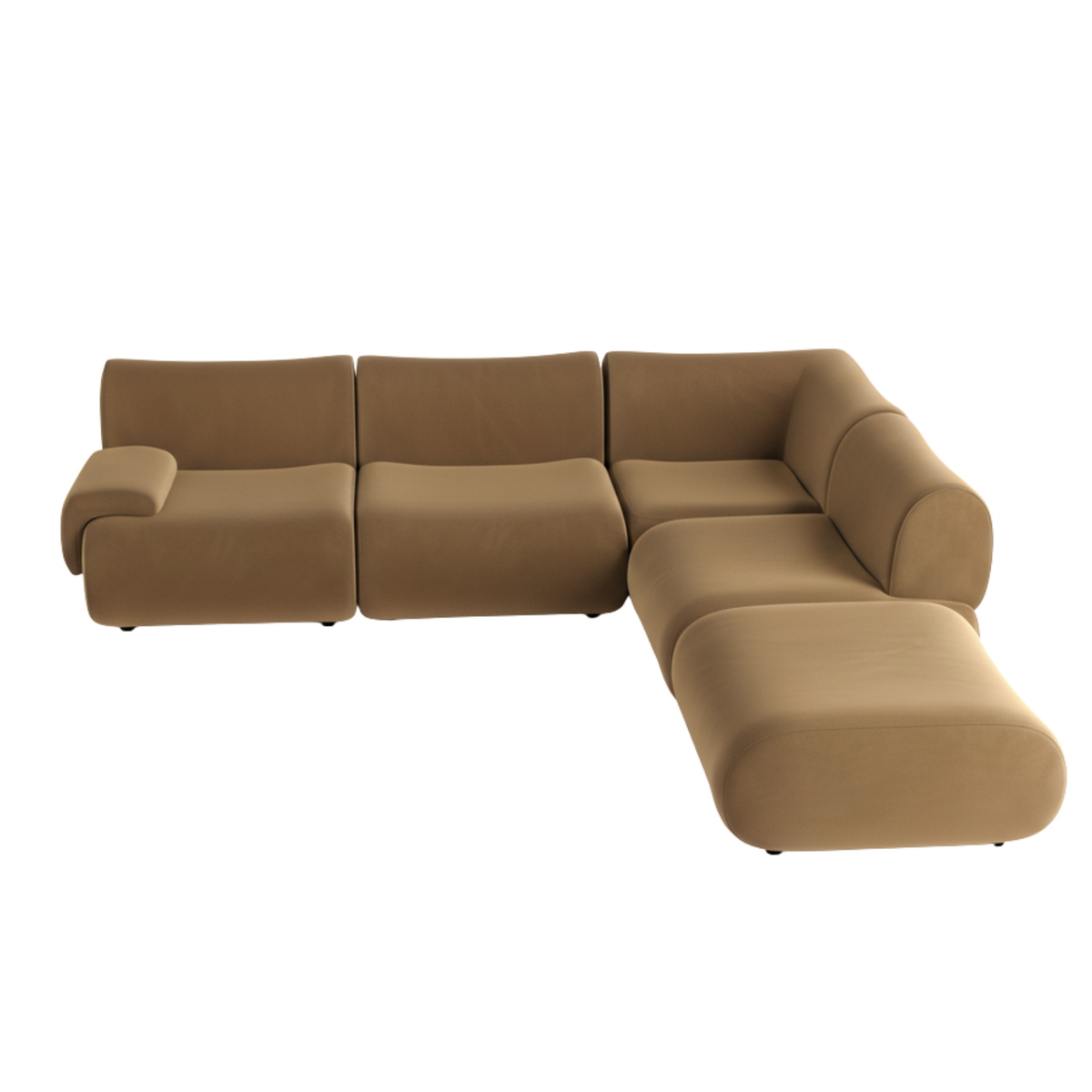 Zenith Latte Brown Velvet Modular RAF Sectional by TOV Furniture – photo 3 of 10