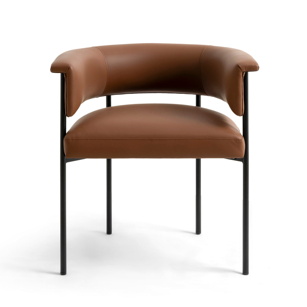 Taylor Saddle Brown Performance Vegan Leather Dining Chair by TOV Furniture – photo 3 of 8