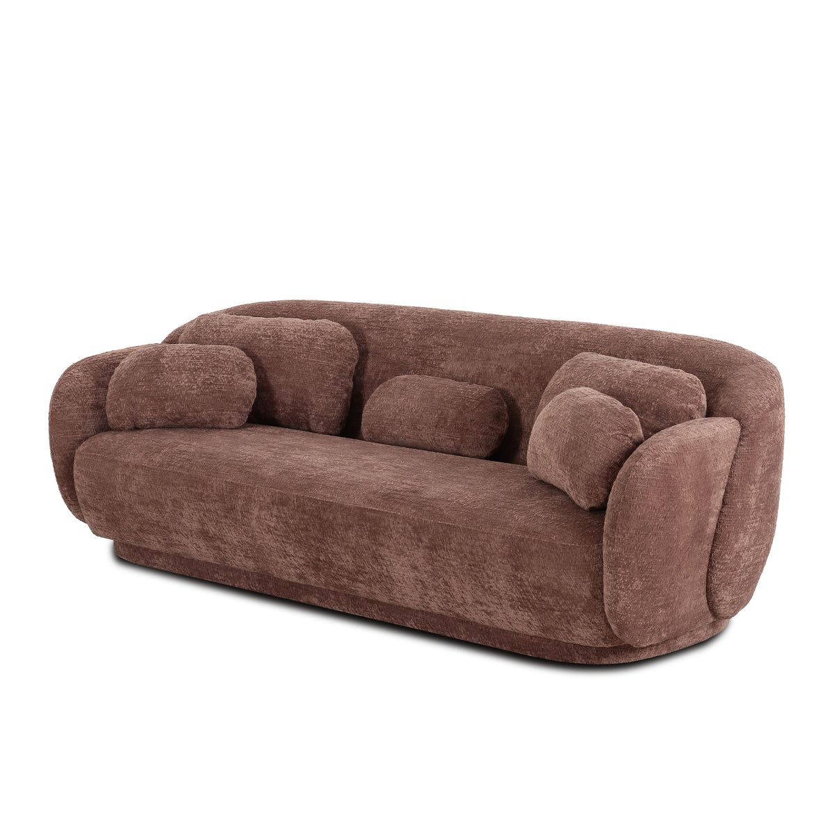 Misty 90" Chocolate Brown Textured Knubby Fabric Sofa by TOV Furniture – photo 3 of 7