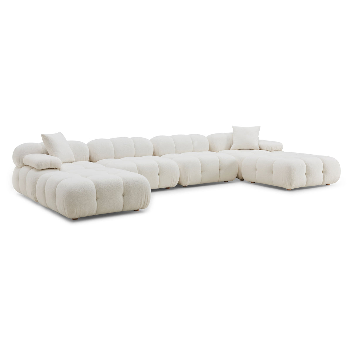Calliope Cream Performance Vegan Shearling 6-piece Modular U-Sectional by TOV Furniture – photo 3 of 6