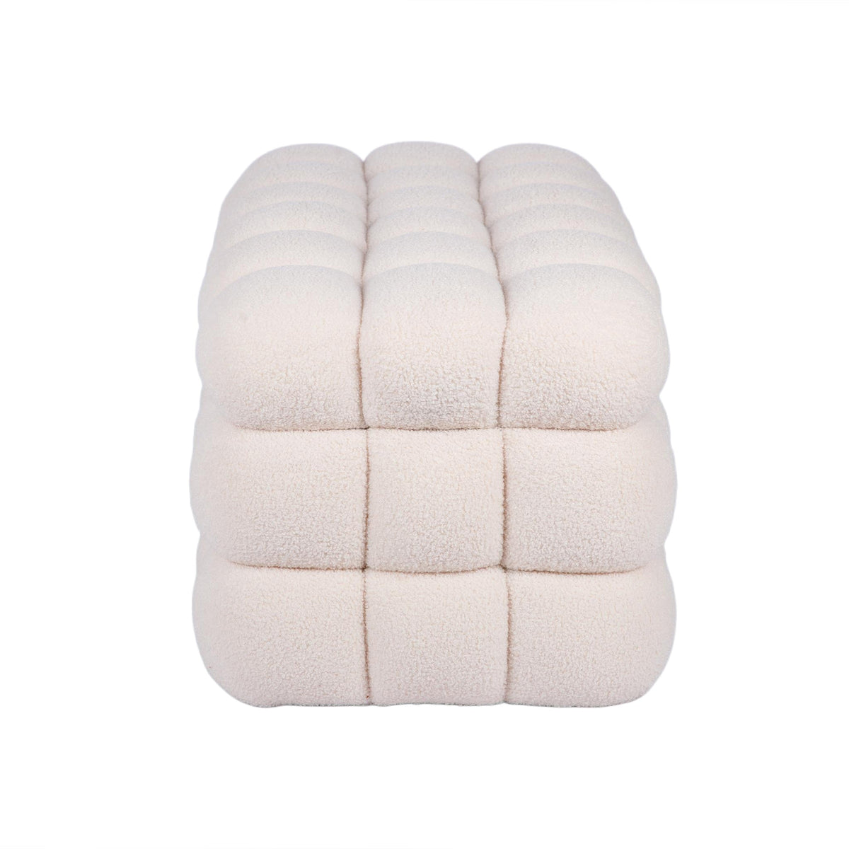 Anita 38.5" Cream Shearling Storage Bench With Reversible Tray Top by TOV Furniture – photo 7 of 9