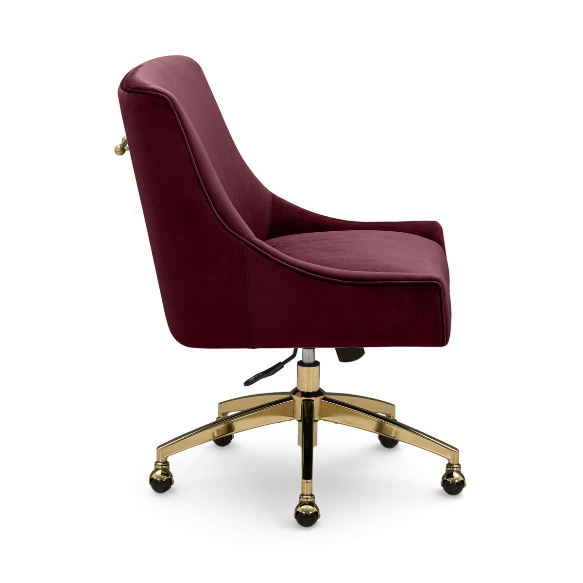 Beatrix Burgundy Performance Velvet Office Swivel Chair by TOV Furniture – photo 4 of 7