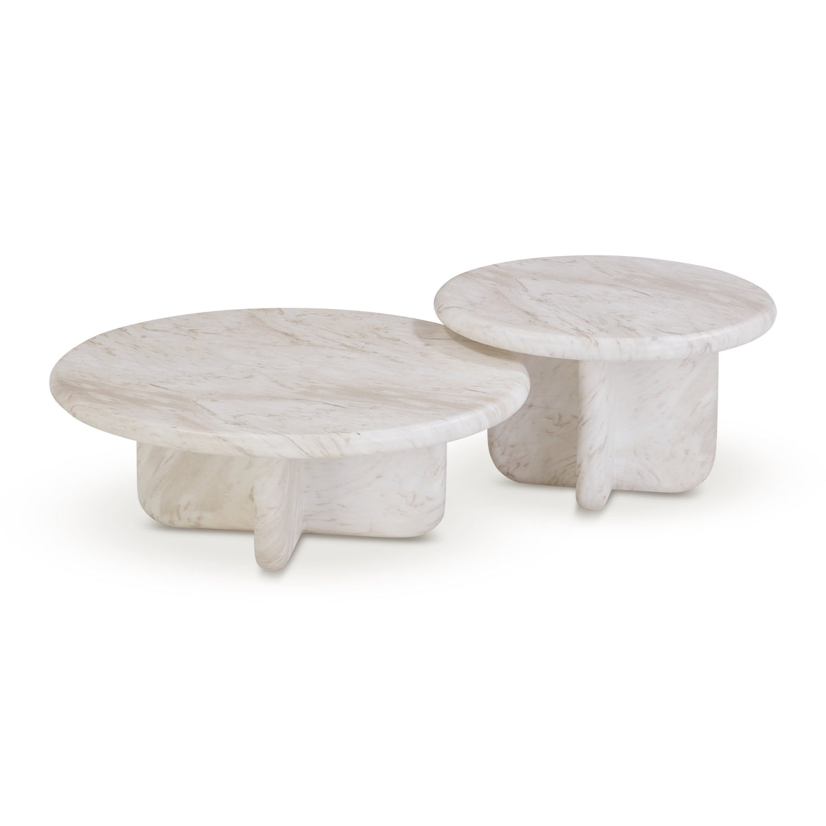 Juju 2-Piece Faux Marble Indoor/Outdoor Nesting Coffee Table Set by TOV Furniture – photo 3 of 9