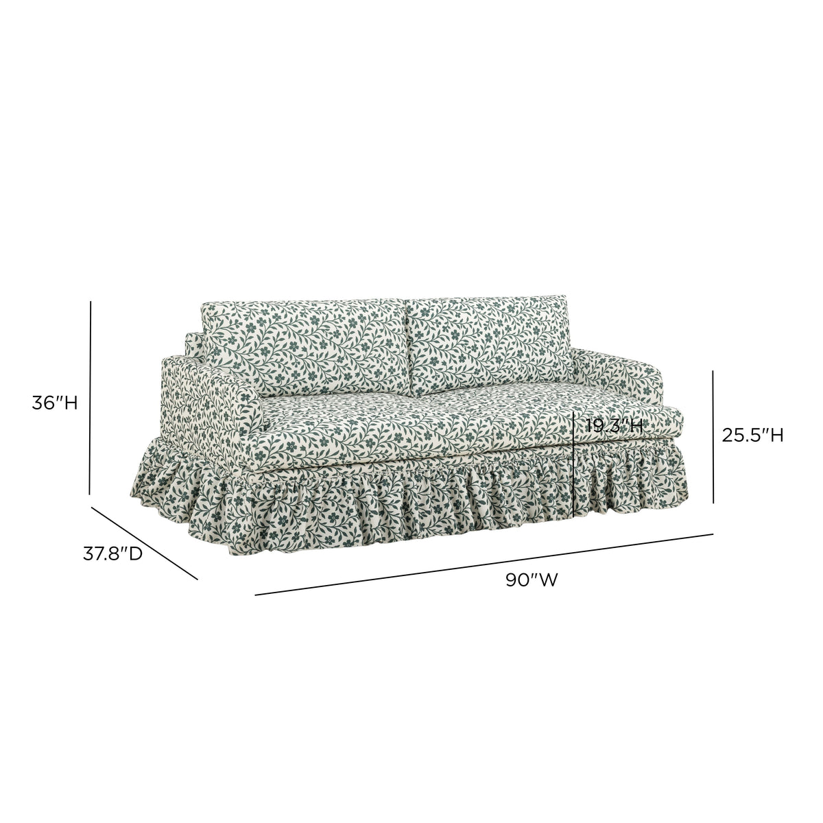 Gertrude 90" Floral Performance Linen Weave Sofa by TOV Furniture – photo 7 of 7
