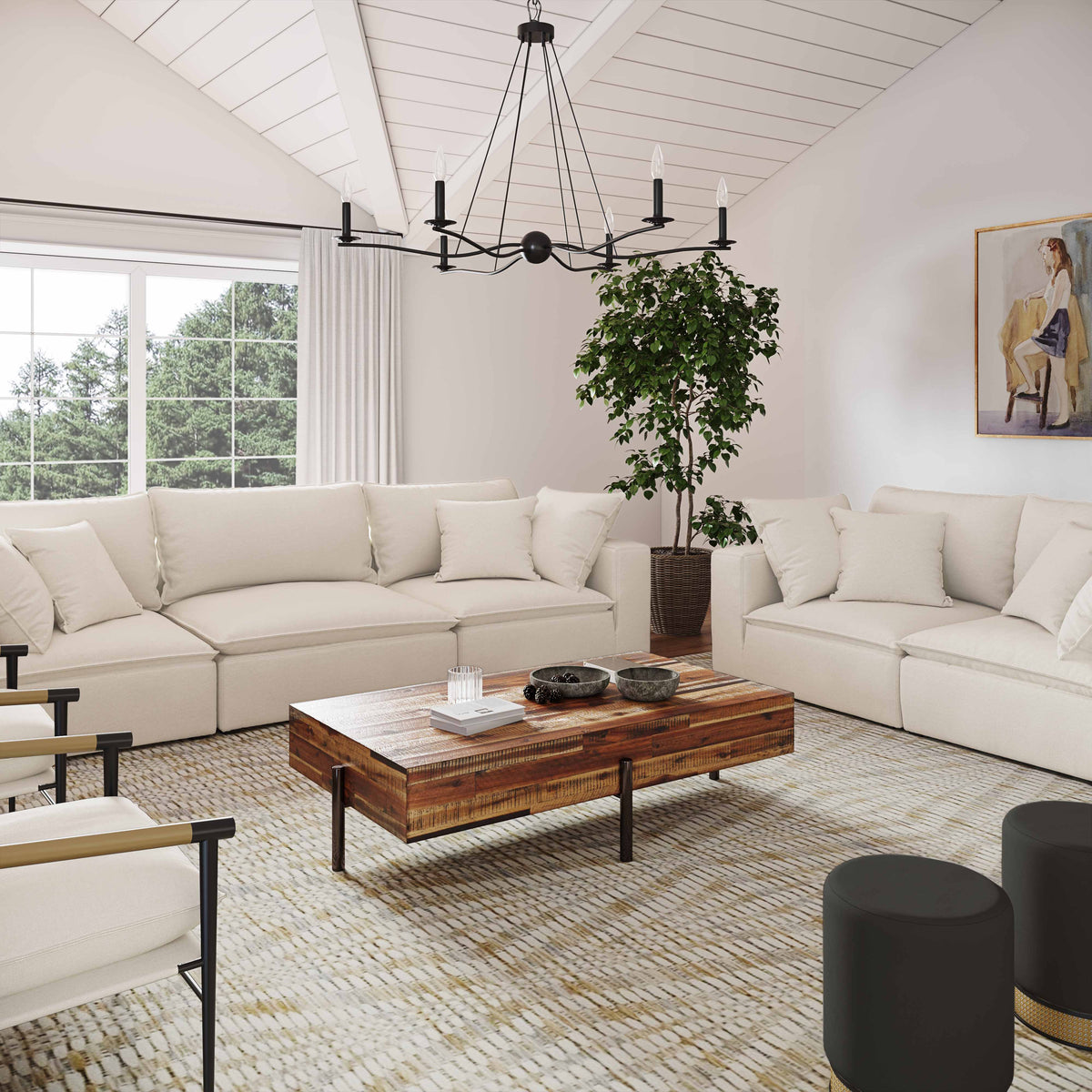 Cali 80" Natural Performance Fabric Modular Loveseat by TOV Furniture – photo 2 of 7