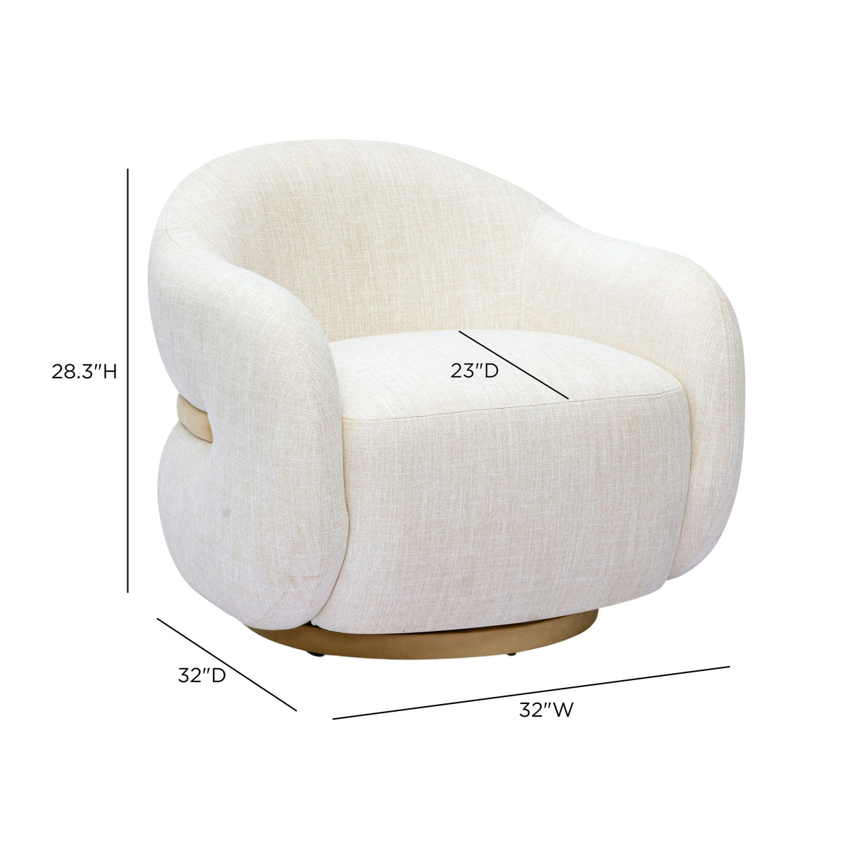 Salma Cream Performance Fabric Swivel Chair by TOV Furniture – photo 6 of 7