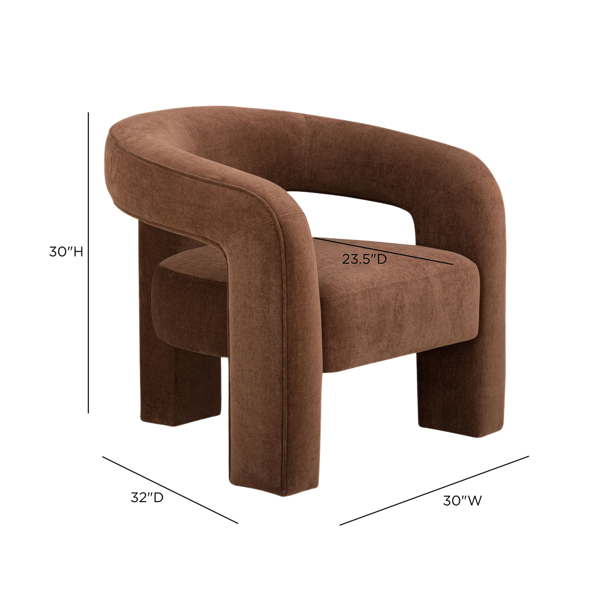 Malone Rust Performance Chenille Accent Chair by TOV Furniture – photo 6 of 6
