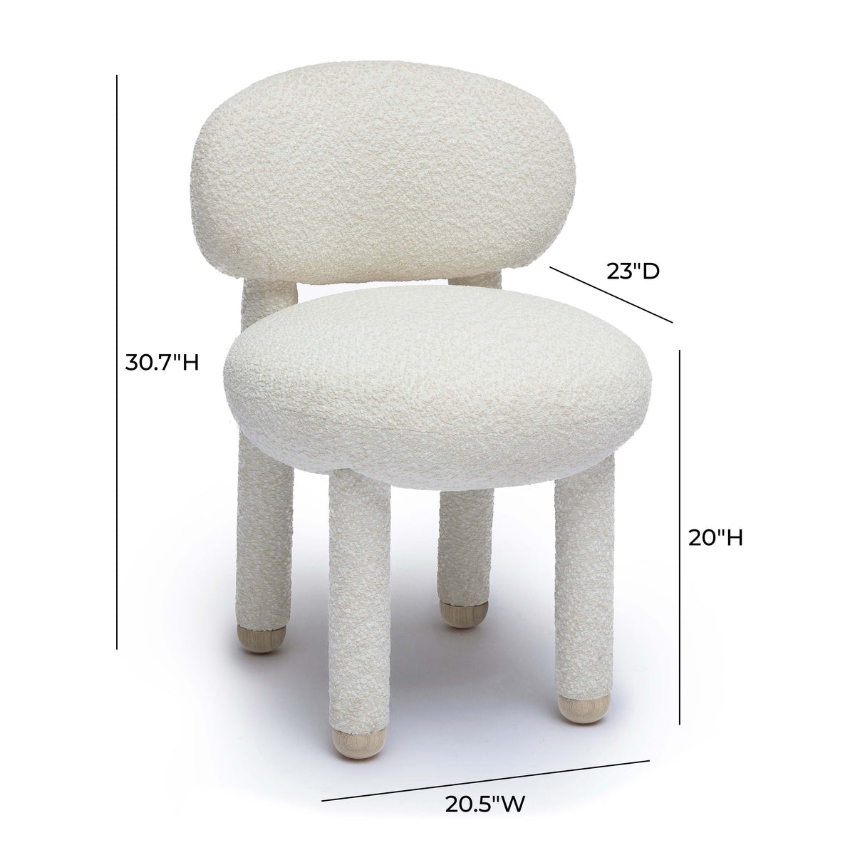 Manu Cream Performance Boucle Side Chair by TOV Furniture – photo 7 of 9