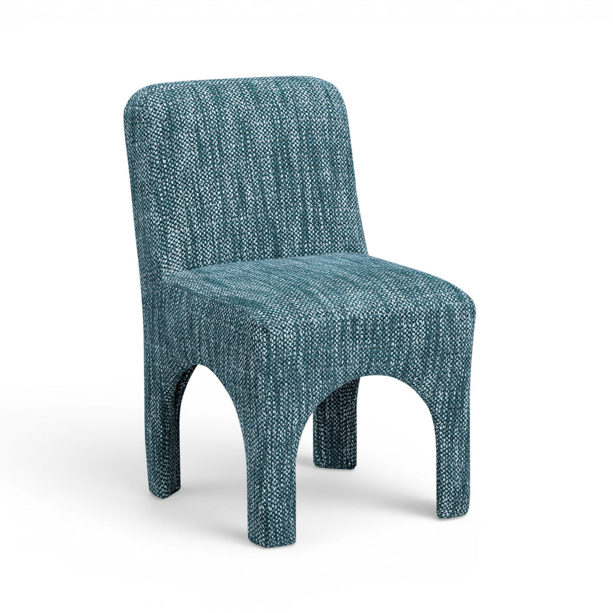 Tomlin Teal Knubby Performance Fabric Dining Chair by TOV Furniture – photo 1 of 8