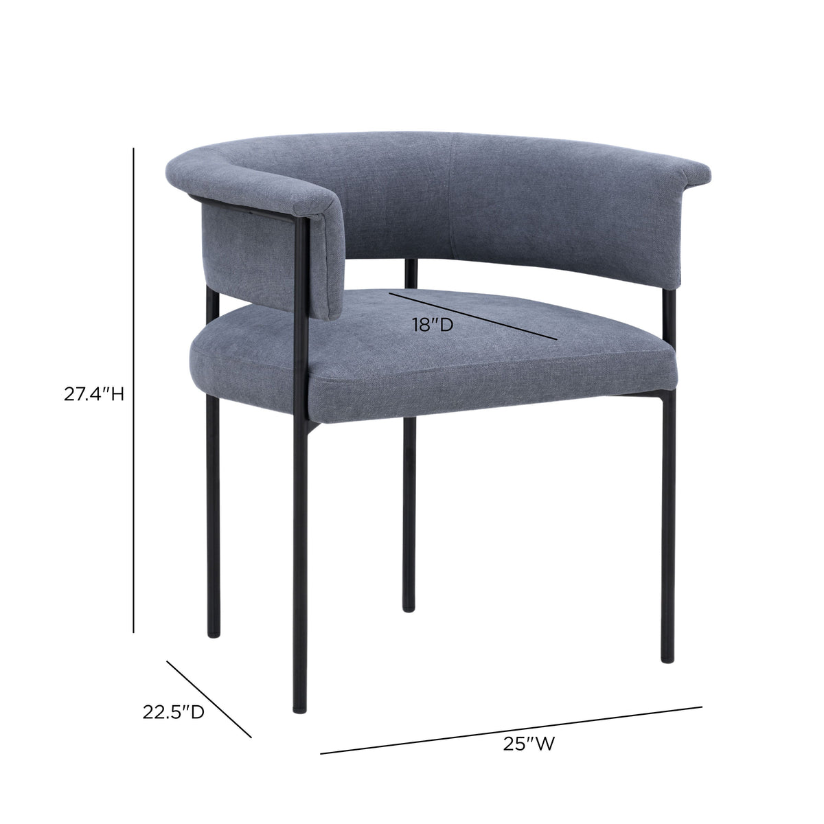 Taylor Blue Performance Chenille Dining Chair by TOV Furniture – photo 5 of 5