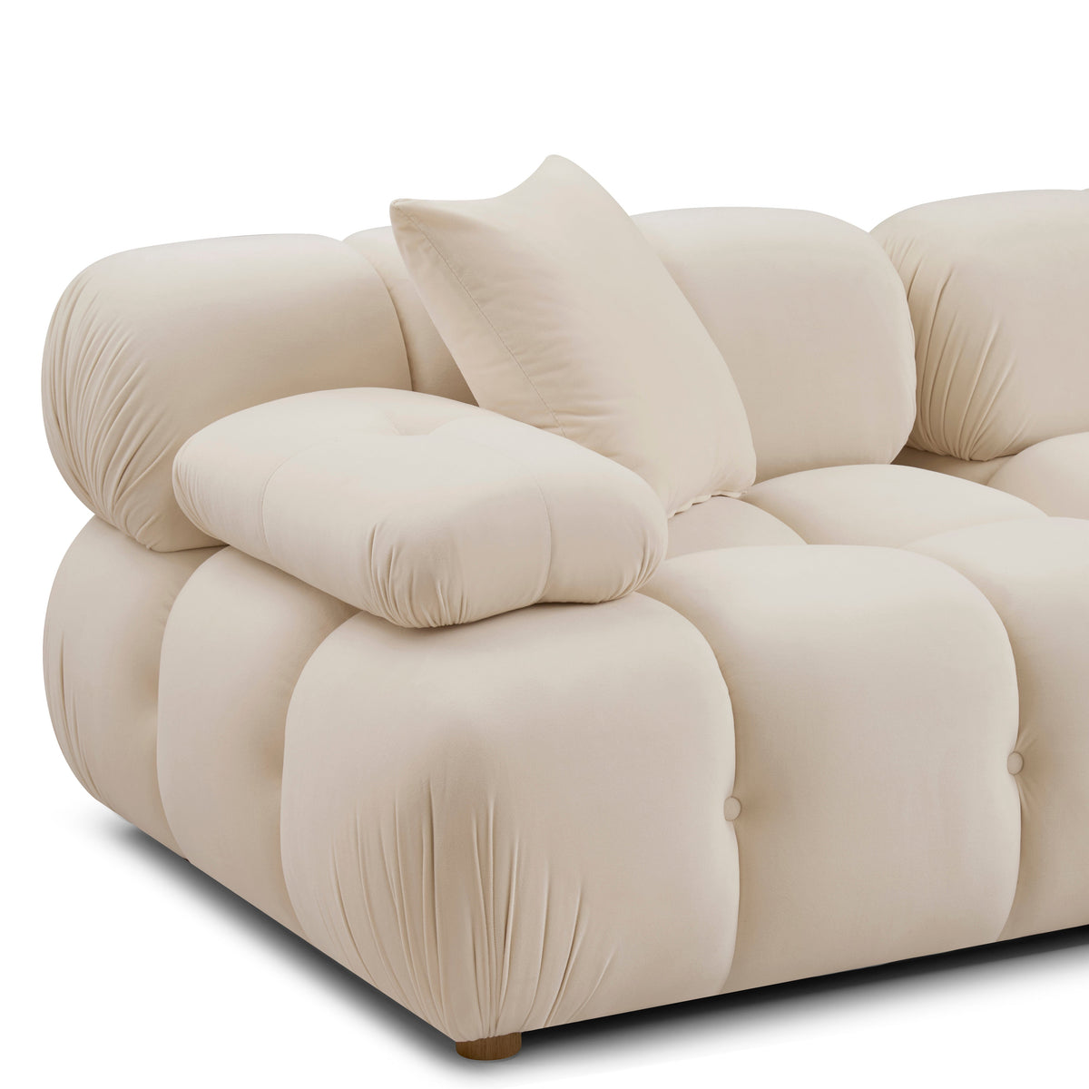Calliope 79" Cream Performance Velvet Modular Loveseat by TOV Furniture – photo 5 of 6