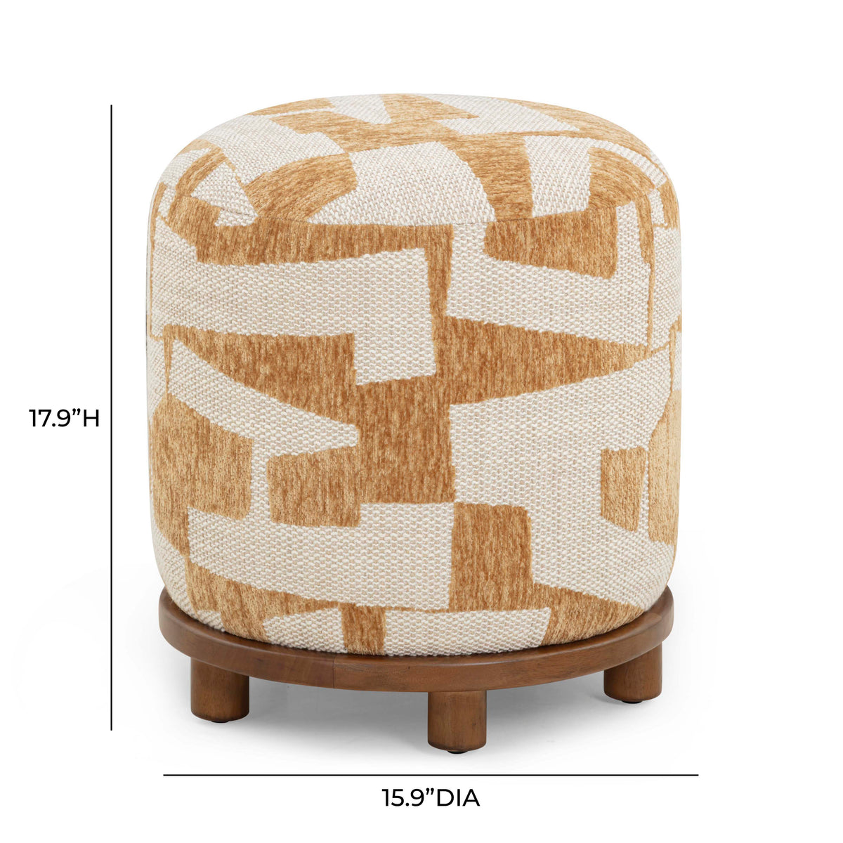 Bisou Curry Performance Jacquard Ottoman by TOV Furniture – photo 4 of 5