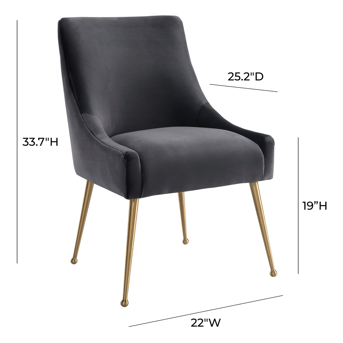 Beatrix Grey Performance Velvet Dining Chair by TOV Furniture – photo 8 of 8