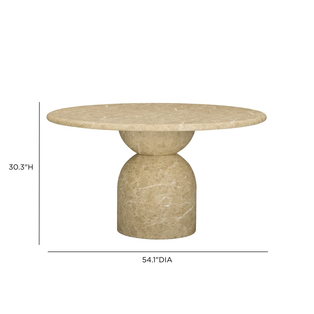 Cynthia 54" Light Emperador Faux Marble Indoor/Outdoor Dining Table by TOV Furniture – photo 5 of 7