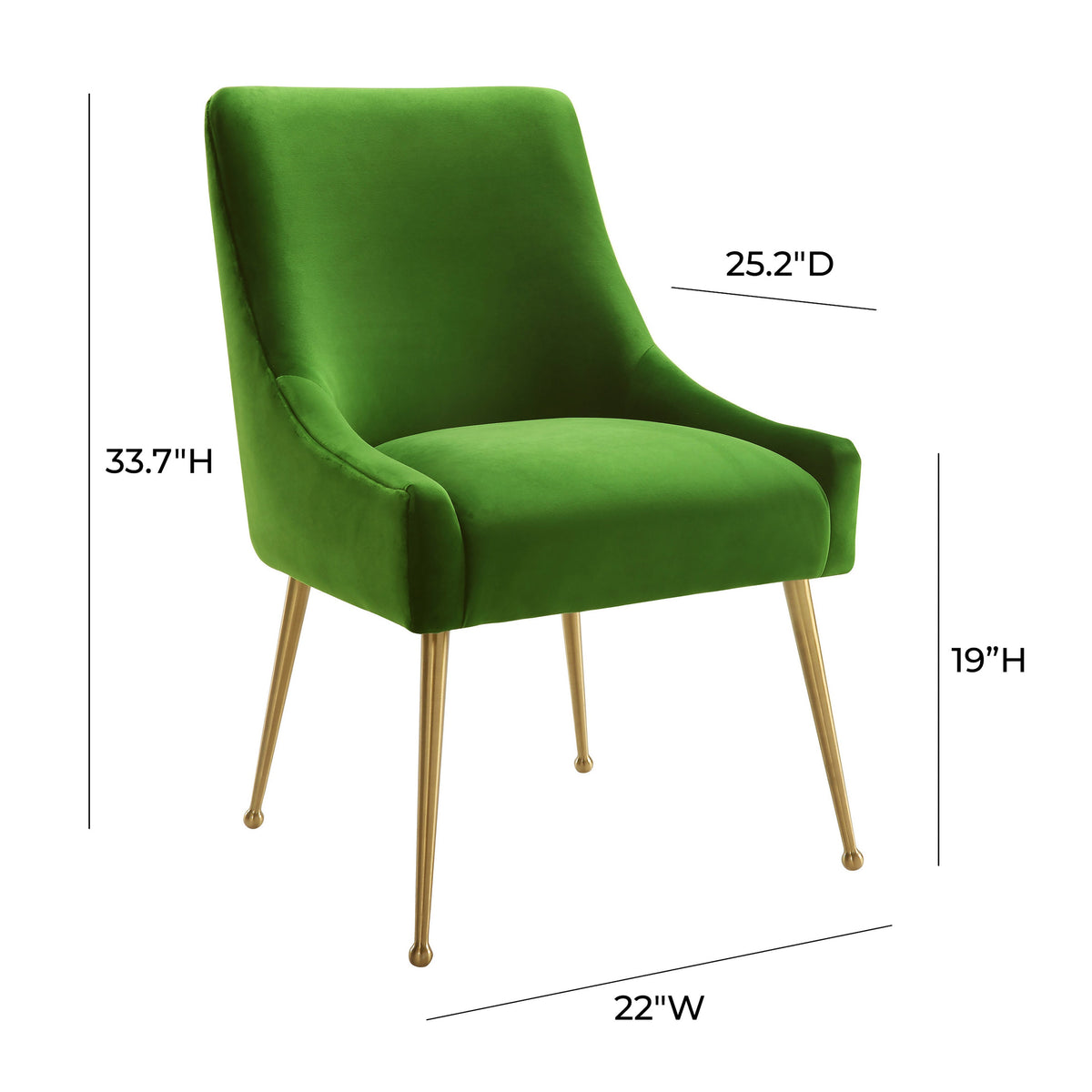 Beatrix Green Performance Velvet Dining Chair by TOV Furniture – photo 8 of 8