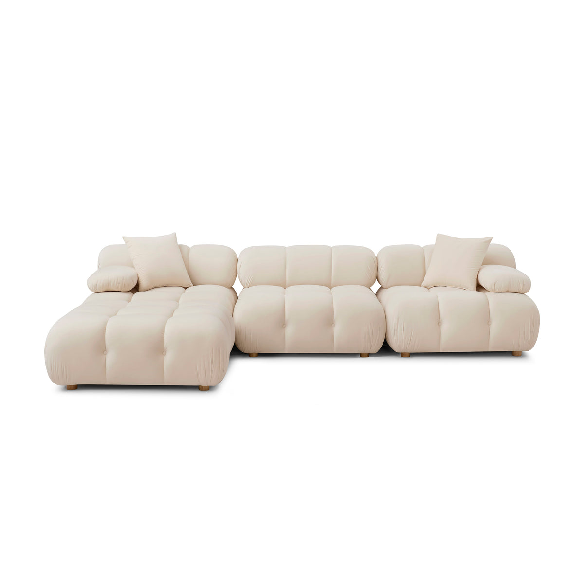 Calliope Cream Performance Velvet 4-piece Modular Sectional by TOV Furniture – photo 1 of 5