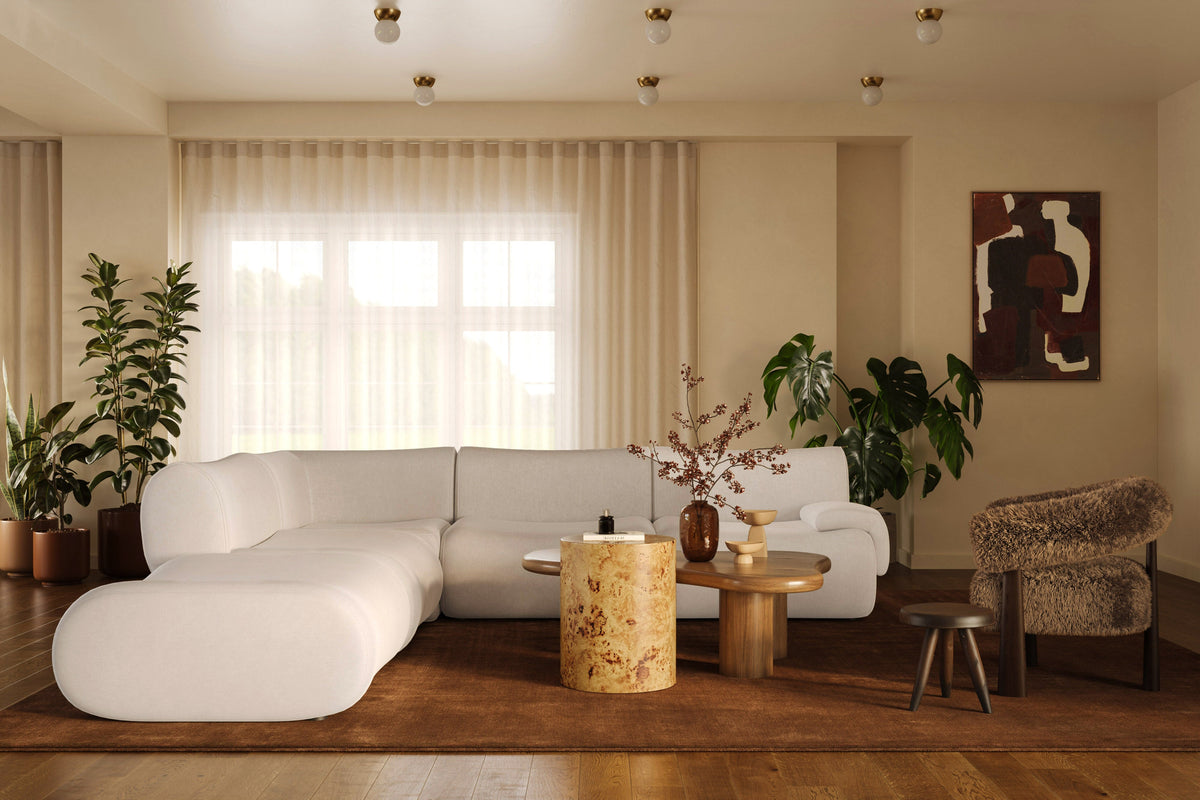Zenith Cream Upcycled Fabric Modular LAF Sectional by TOV Furniture – photo 2 of 9