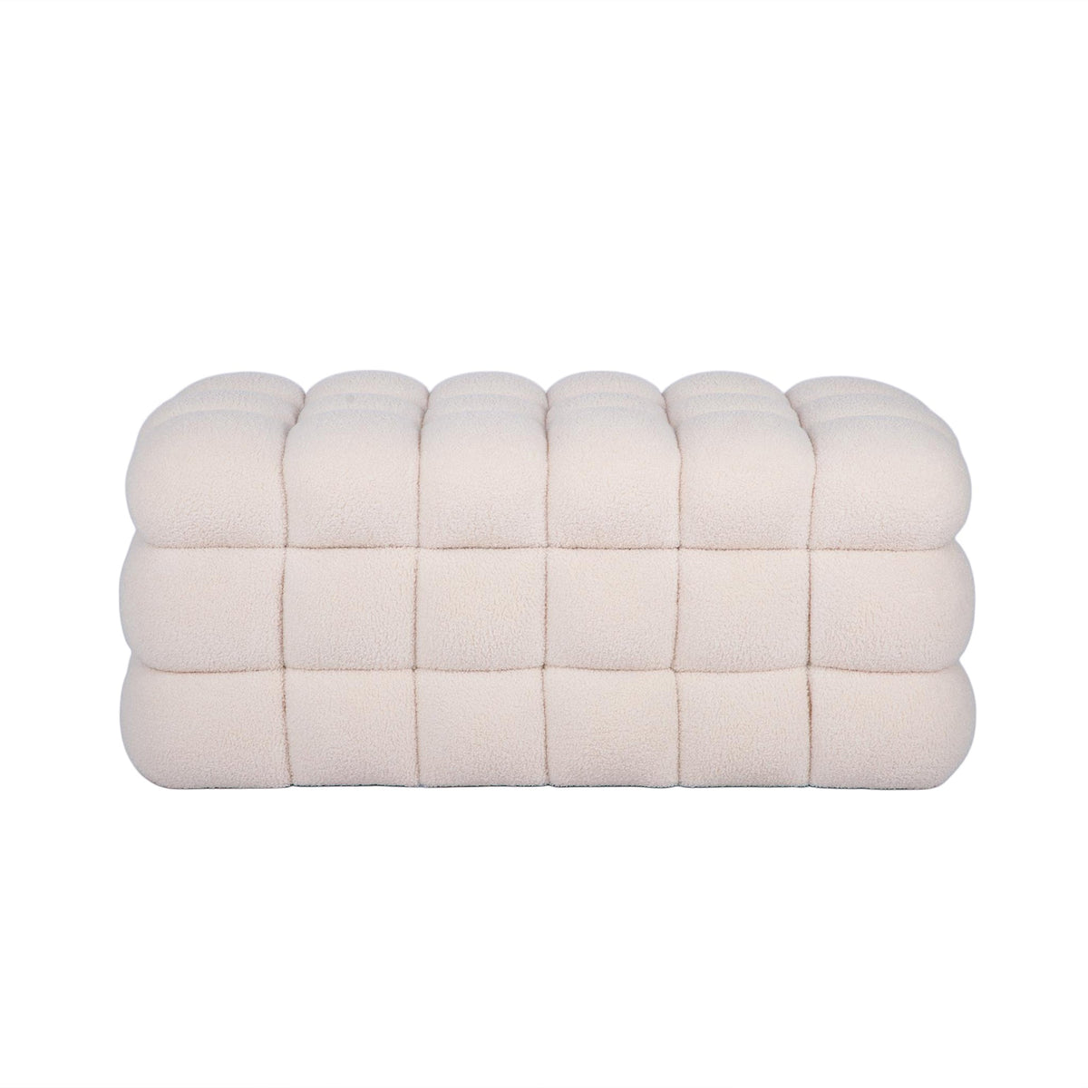 Anita 38.5" Cream Shearling Storage Bench With Reversible Tray Top by TOV Furniture – photo 1 of 9