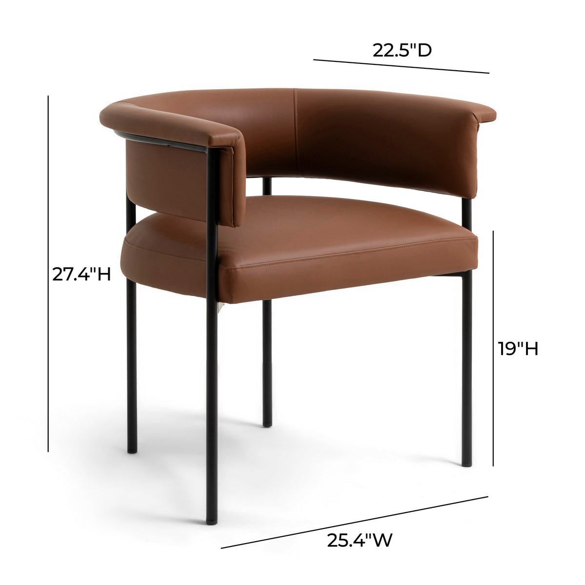 Taylor Saddle Brown Performance Vegan Leather Dining Chair by TOV Furniture – photo 7 of 8