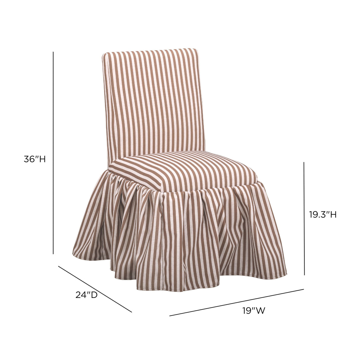 Gertrude Brown Striped Linen Dining Chair by TOV Furniture – photo 7 of 7