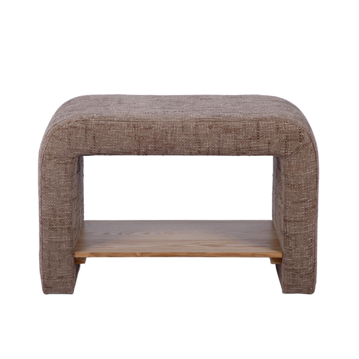 Alvie Taupe Railroad Chenille Storage Side Table by TOV Furniture – photo 1 of 5