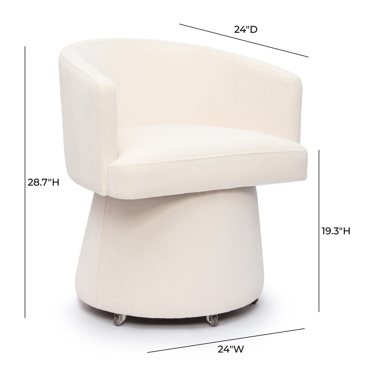 Kristen Rolling Desk Chair in Cream by TOV Furniture – photo 5 of 7