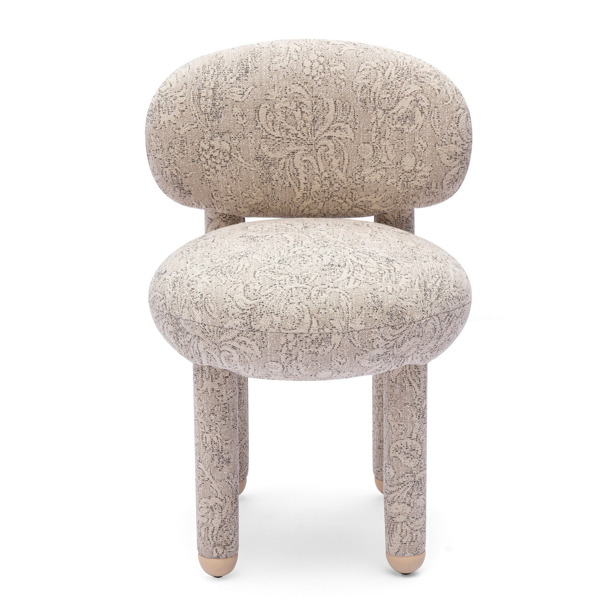 Manu Neutral Flower Jacquard Dining Chair by TOV Furniture – photo 3 of 7