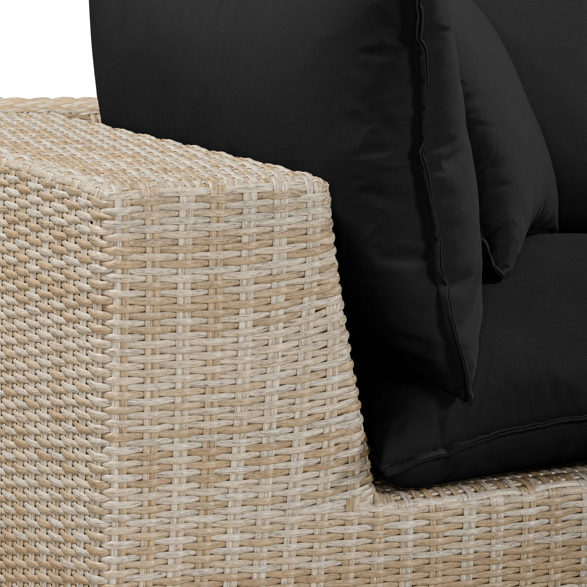 Cali Black Fabric & Natural Wicker Modular Outdoor Sofa by TOV Furniture – photo 3 of 6