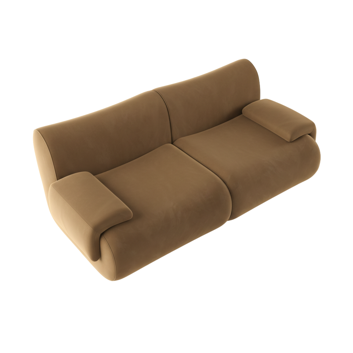 Zenith 80" Latte Brown Performance Velvet Modular Loveseat by TOV Furniture – photo 3 of 7