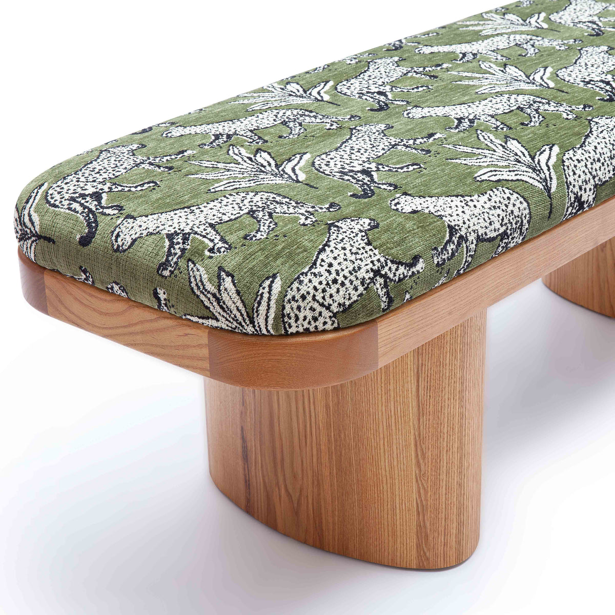 Ollie 48" Olive Green Leopard Performance Jacquard Bench by TOV Furniture – photo 6 of 8
