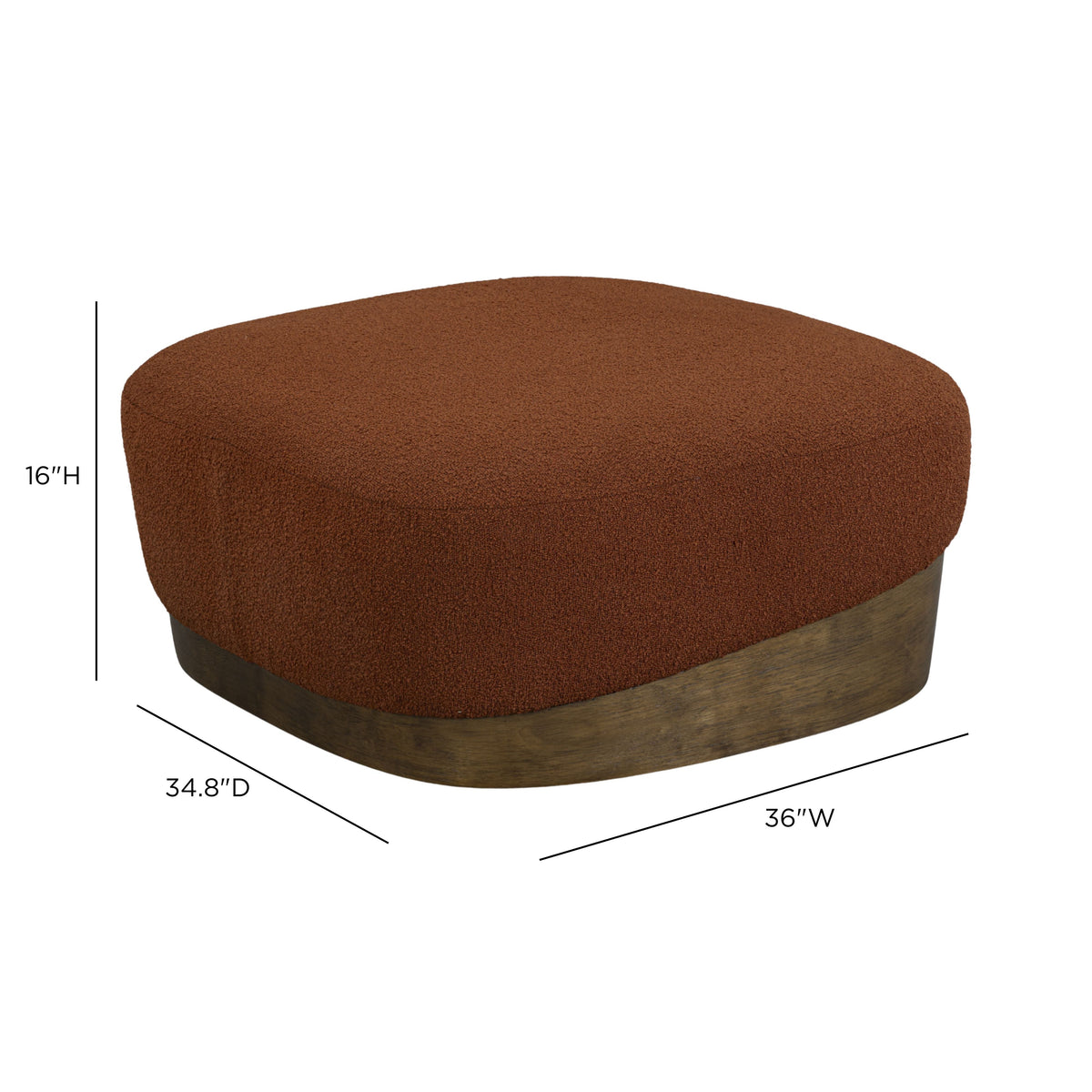 Domina Autumn Red Boucle Ottoman by TOV Furniture – photo 8 of 8