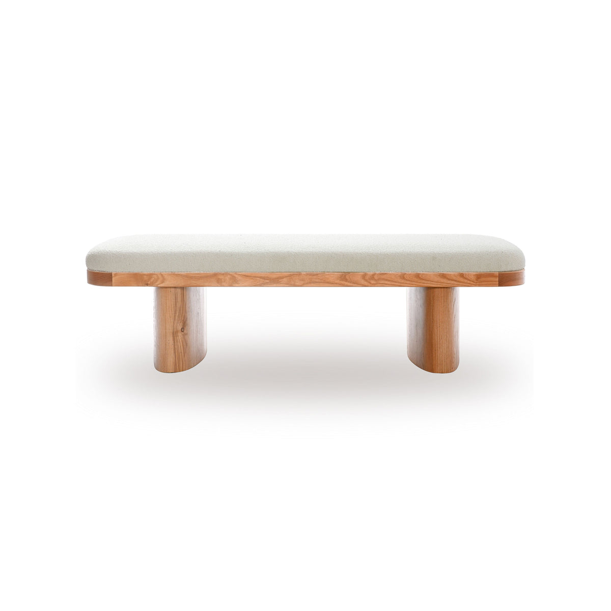 Ollie 56.5" White Performance Boucle Large Bench by TOV Furniture – photo 3 of 7