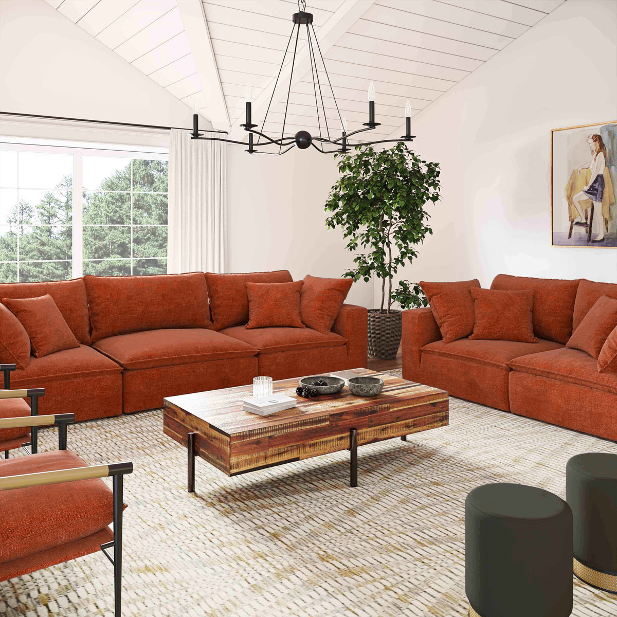 Cali 80" Rust Performance Fabric Modular Loveseat by TOV Furniture – photo 2 of 7