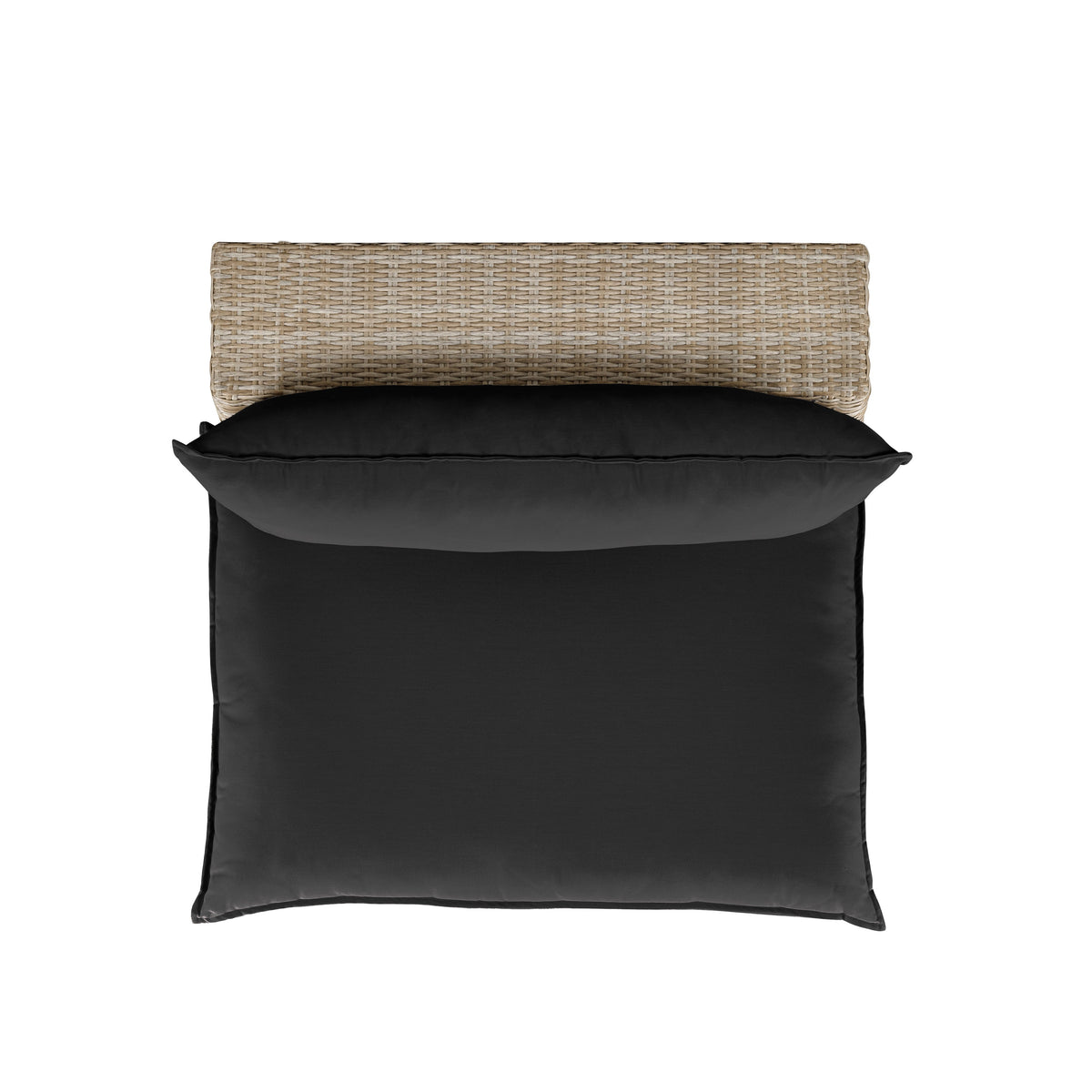 Cali Black Performance Fabric & Natural Wicker Outdoor Armless Chair by TOV Furniture – photo 3 of 6