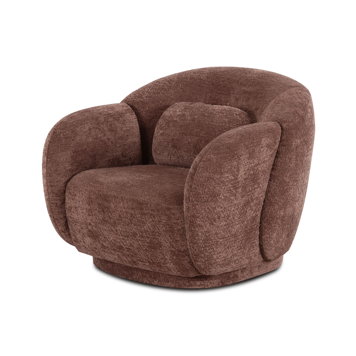 Misty Chocolate Brown Textured Knubby Fabric Accent Chair by TOV Furniture – photo 3 of 8