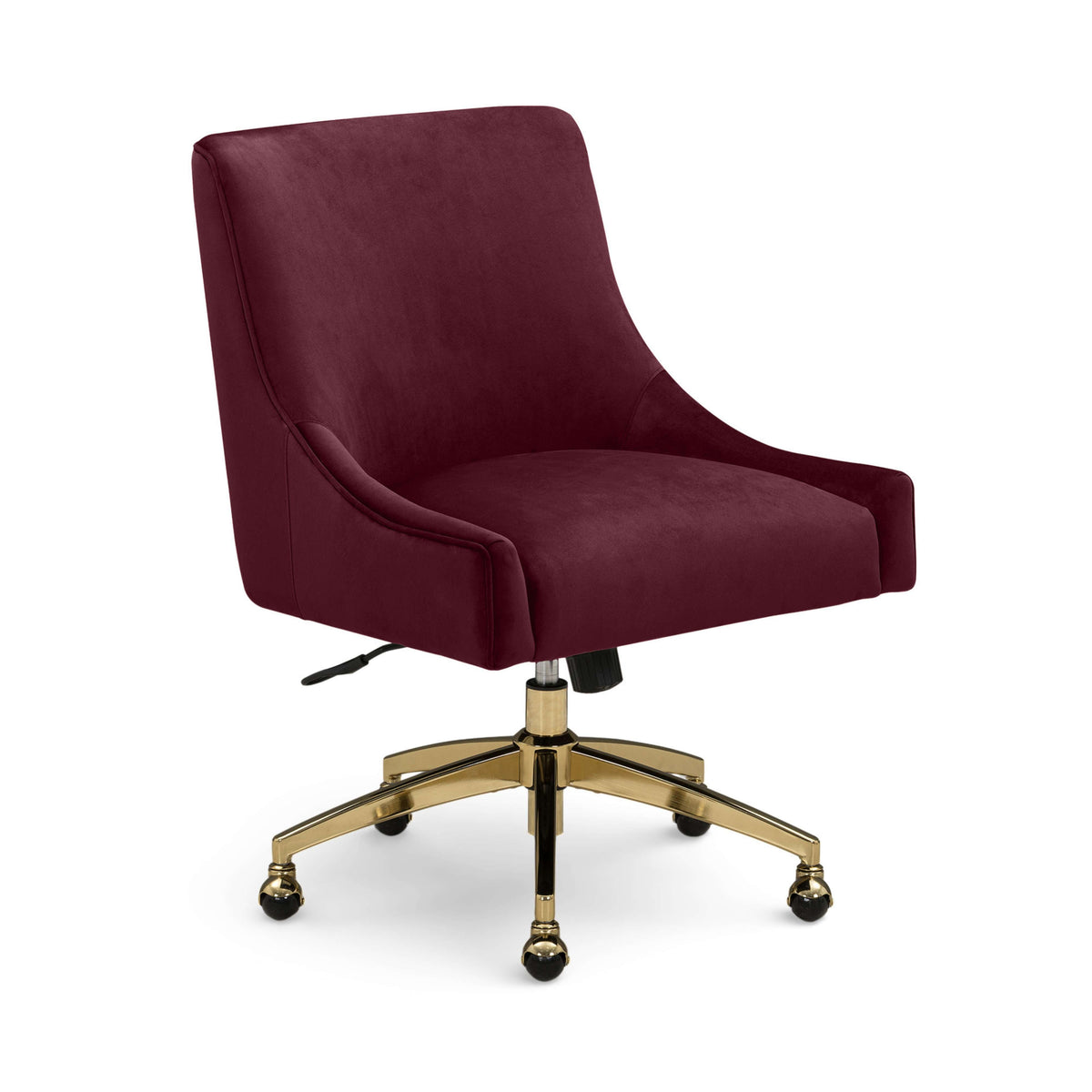 Beatrix Burgundy Performance Velvet Office Swivel Chair by TOV Furniture – photo 3 of 7