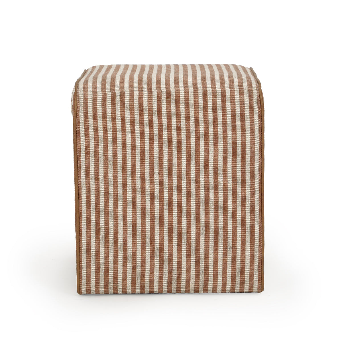 Byron Square Terracotta Stripe Cotton Jute Ottoman by TOV Furniture – photo 4 of 7
