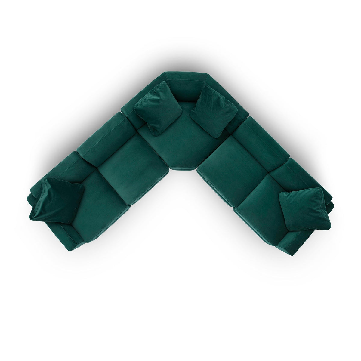 Perry Deep Green Performance Velvet Modular L-Sectional by TOV Furniture – photo 4 of 6