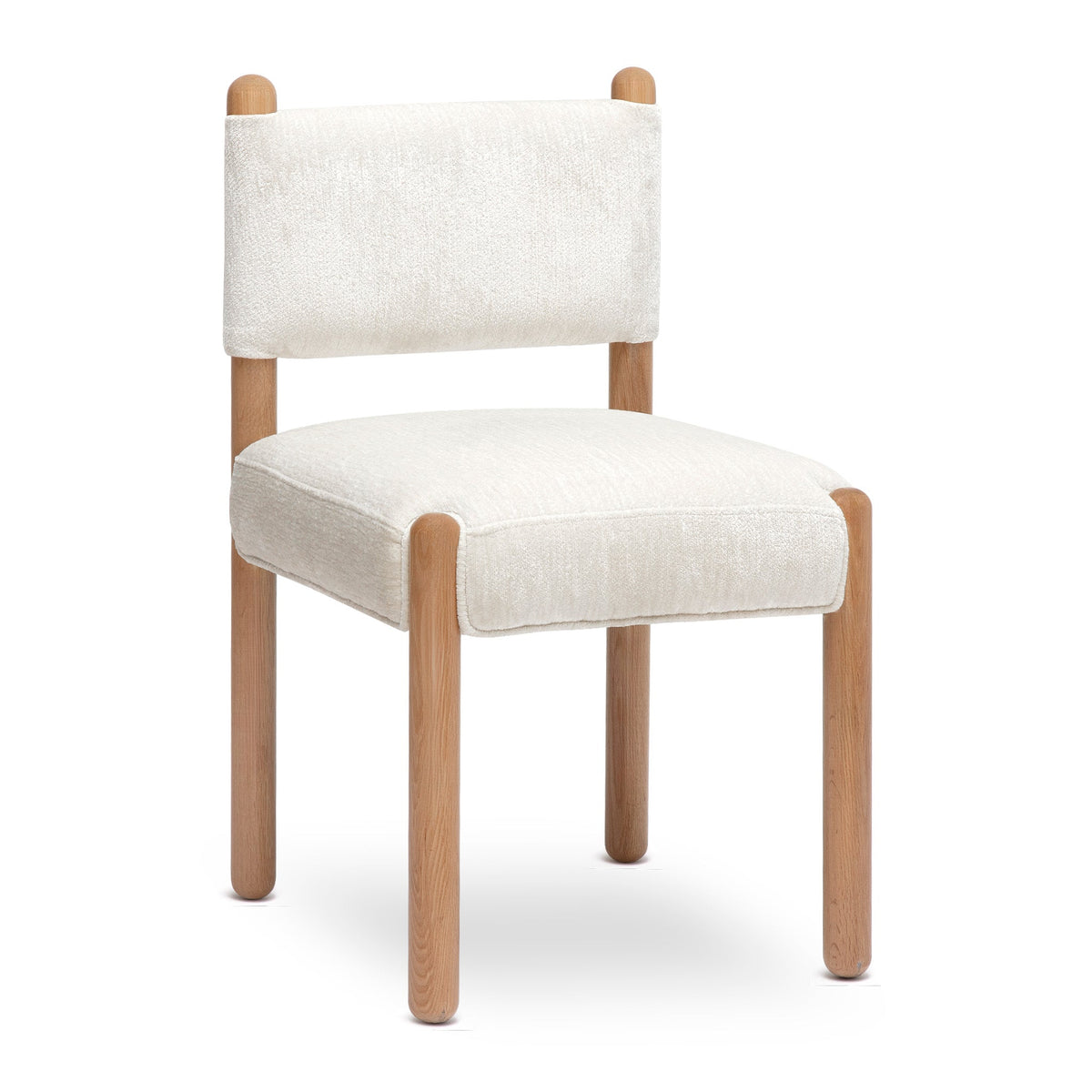 Bruno Cream Thick Performance Chenille Straight Back Dining Chair by TOV Furniture – photo 1 of 7