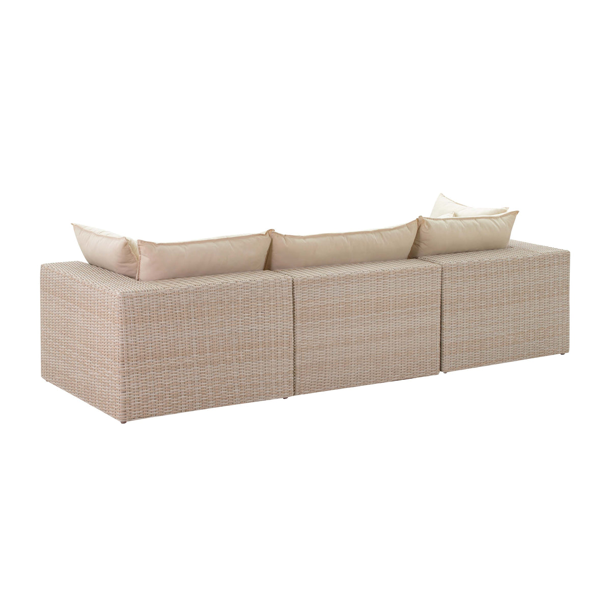 Cali Natural Performance Fabric & Natural Wicker Modular Outdoor Sofa by TOV Furniture – photo 7 of 9
