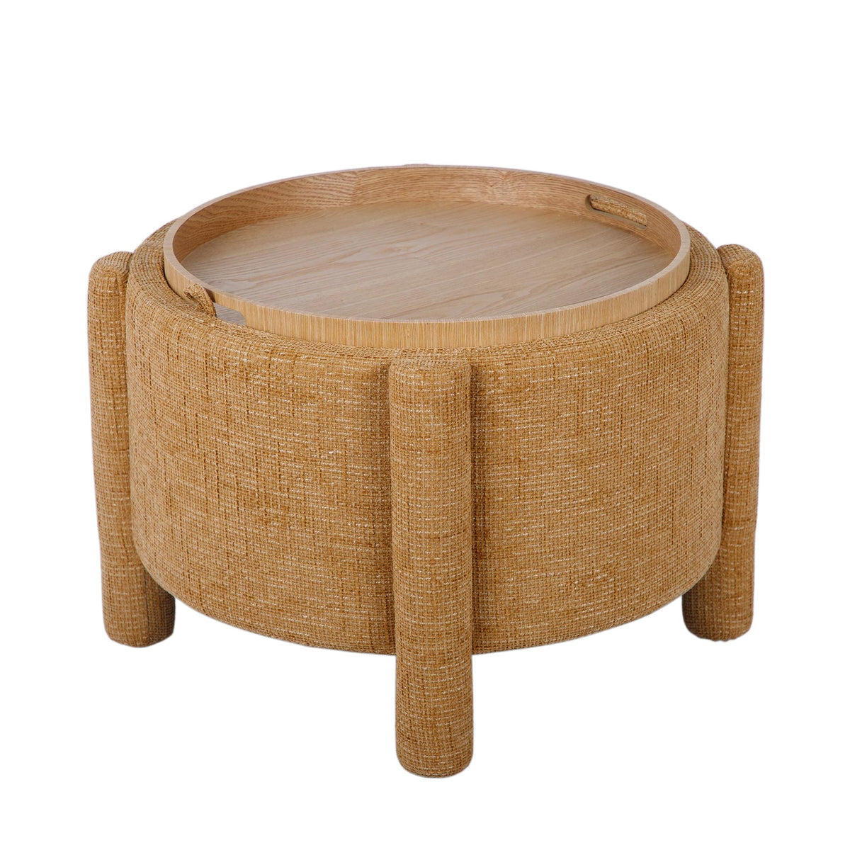 Bellamy Curry Railroad Chenille Storage Stool With Reversible Tray Top by TOV Furniture – photo 4 of 8