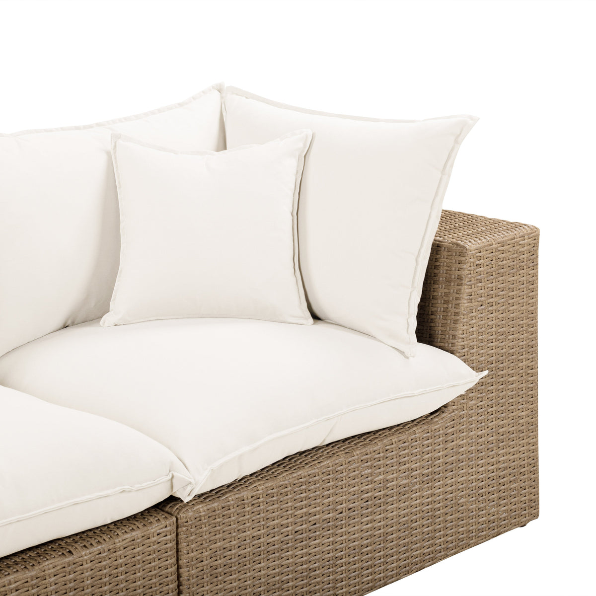 Cali Natural Performance Fabric & Brown Wicker Modular Outdoor Sofa by TOV Furniture – photo 5 of 6