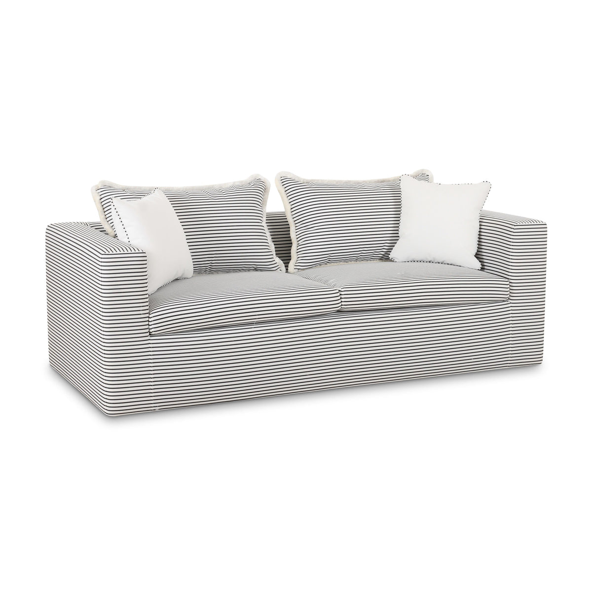 Salty Black Striped Contract-Grade Indoor/Outdoor Sofa by TOV Furniture – photo 3 of 7