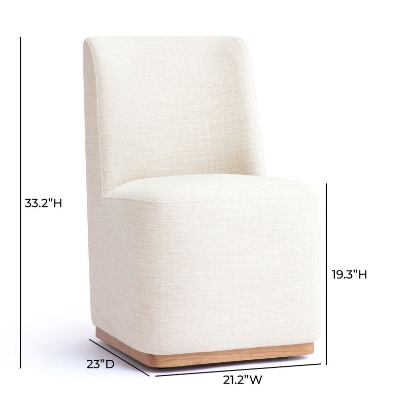 Melissa Cream Performance Fabric Rolling Dining Chair by TOV Furniture – photo 6 of 6