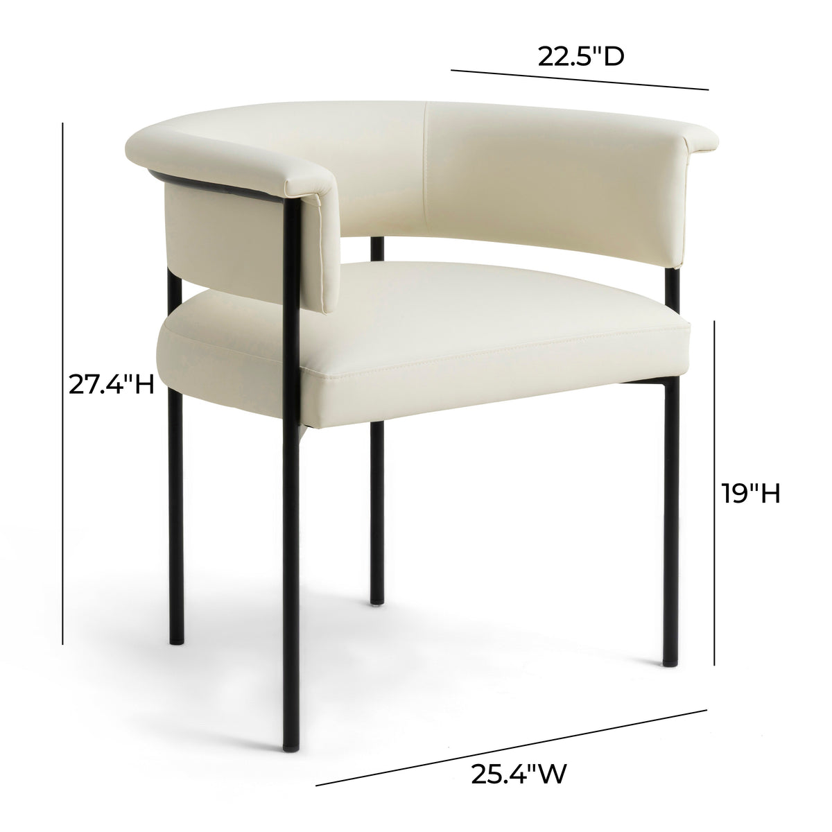 Taylor Cream Performance Vegan Leather Dining Chair by TOV Furniture – photo 7 of 8