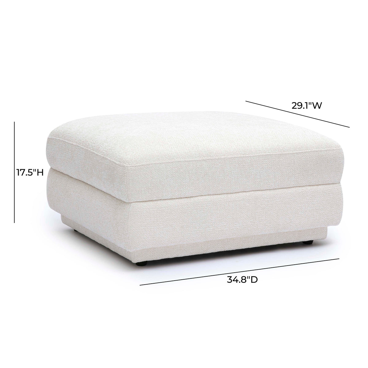 Perry Cream Performance Chenille Modular Ottoman by TOV Furniture – photo 6 of 6