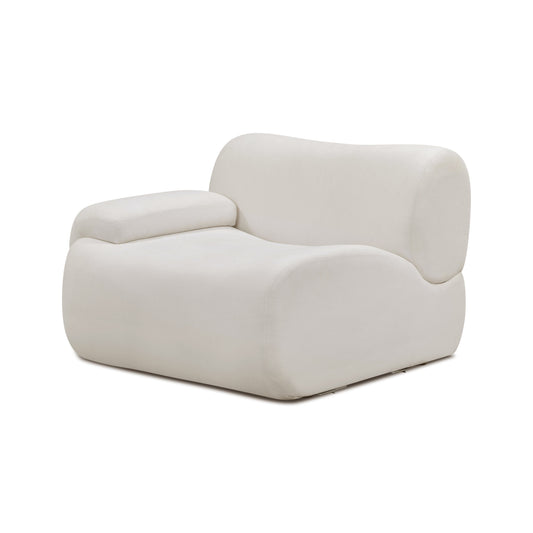 Zenith Cream Upcycled Contract-Grade Fabric LAF Corner Chair by TOV Furniture – photo 2 of 8