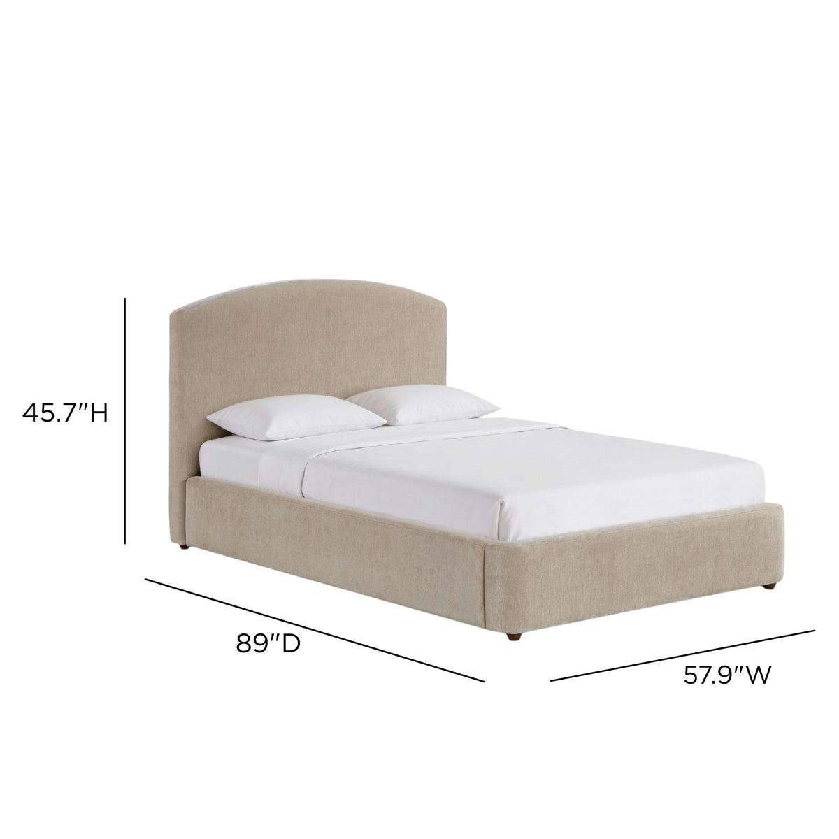 Leah Taupe Performance Chenille Bed in 48" Size by TOV Furniture – photo 10 of 10
