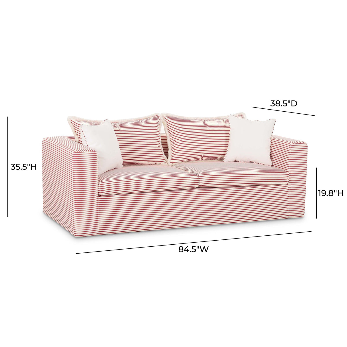 Salty Red Striped Contract-Grade Indoor/Outdoor Sofa by TOV Furniture – photo 6 of 7